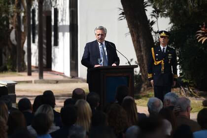 El presidente Alberto Fernández durante su discurso en Tucumán