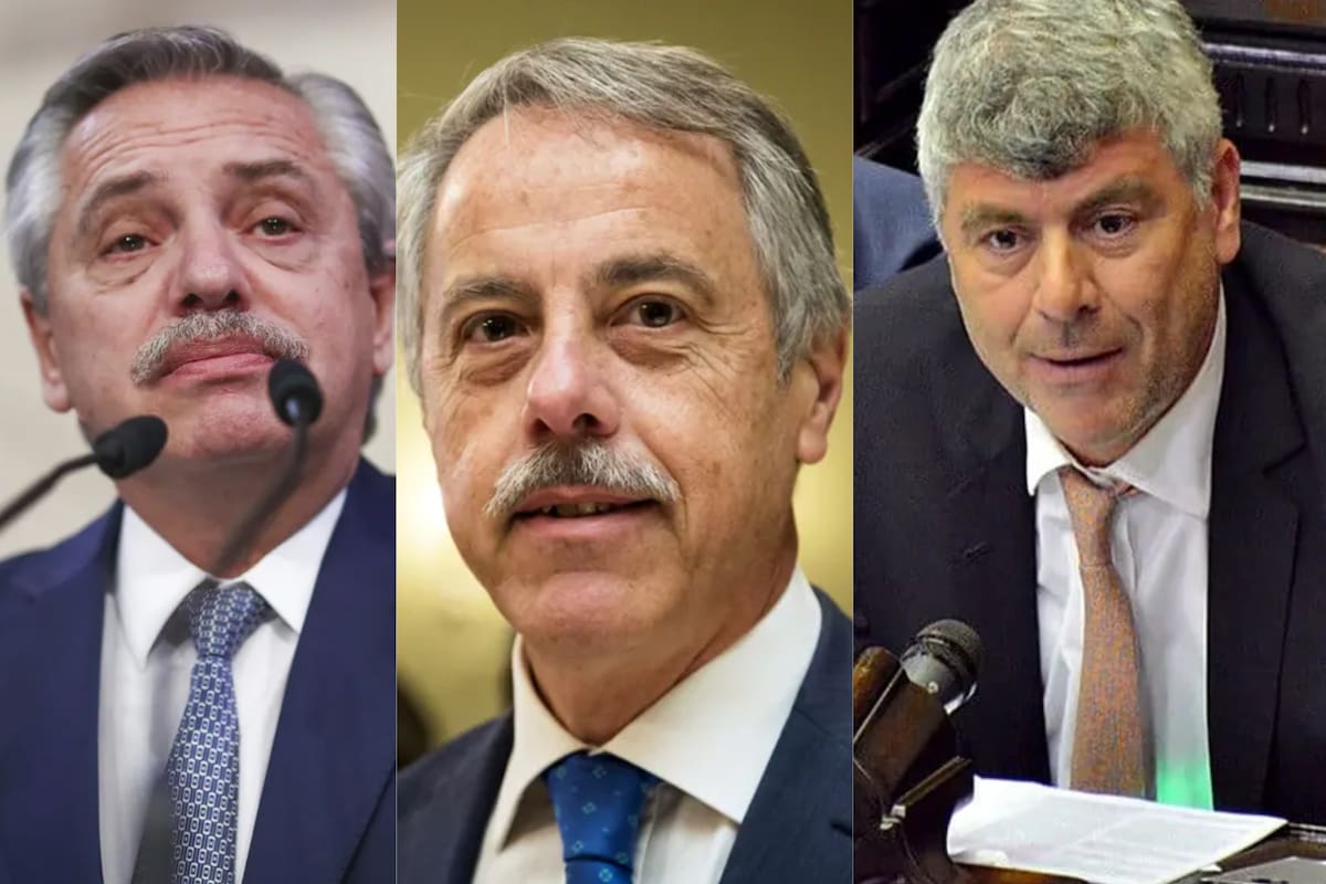 El presidente Alberto Fernández; el presidente de la Asociación Semilleros Argentinos (ASA) y vocero del CAA, Alfredo Paseyro, y el diputado nacional Ricardo Buryaile