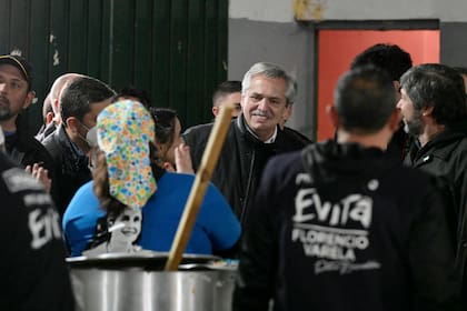 El presidente Alberto Fernández en el acto de Florencio Varela