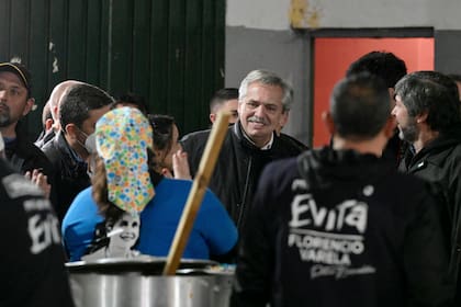 El presidente Alberto Fernández en el acto de Florencio Varela
