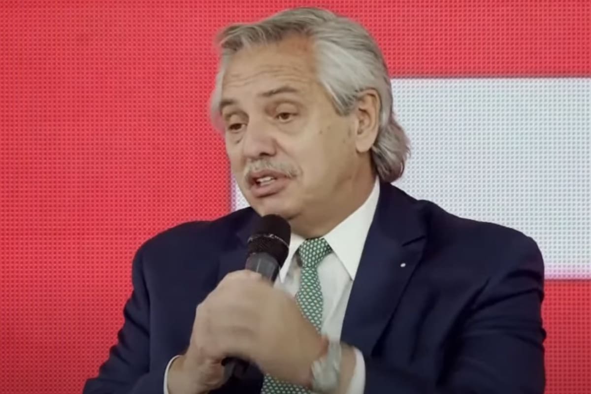 El presidente Alberto Fernández, en un acto de campaña en San Juan