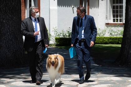 El presidente Alberto Fernández encabezó este mediodía desde la residencia de Olivos el acto de puesta en marcha de las primeras 30 obras públicas de 2021