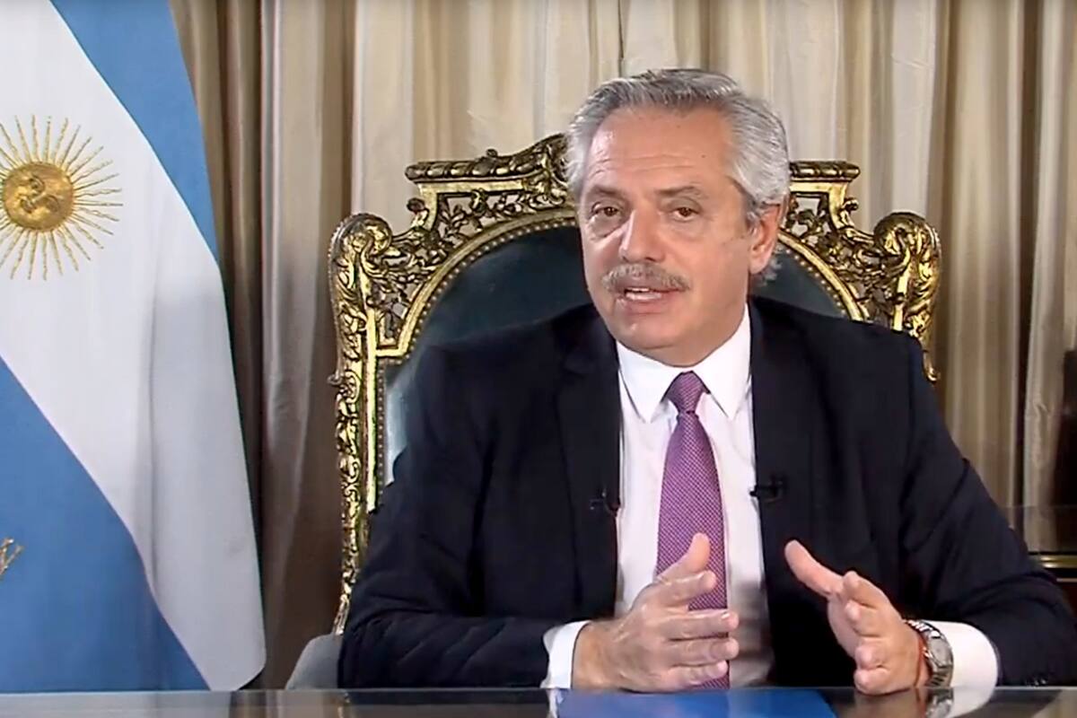 El presidente Alberto Fernández habla por cadena nacional