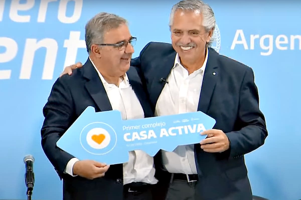 El presidente Alberto Fernández, hoy con el gobernador Raúl Jalil en Catamarca