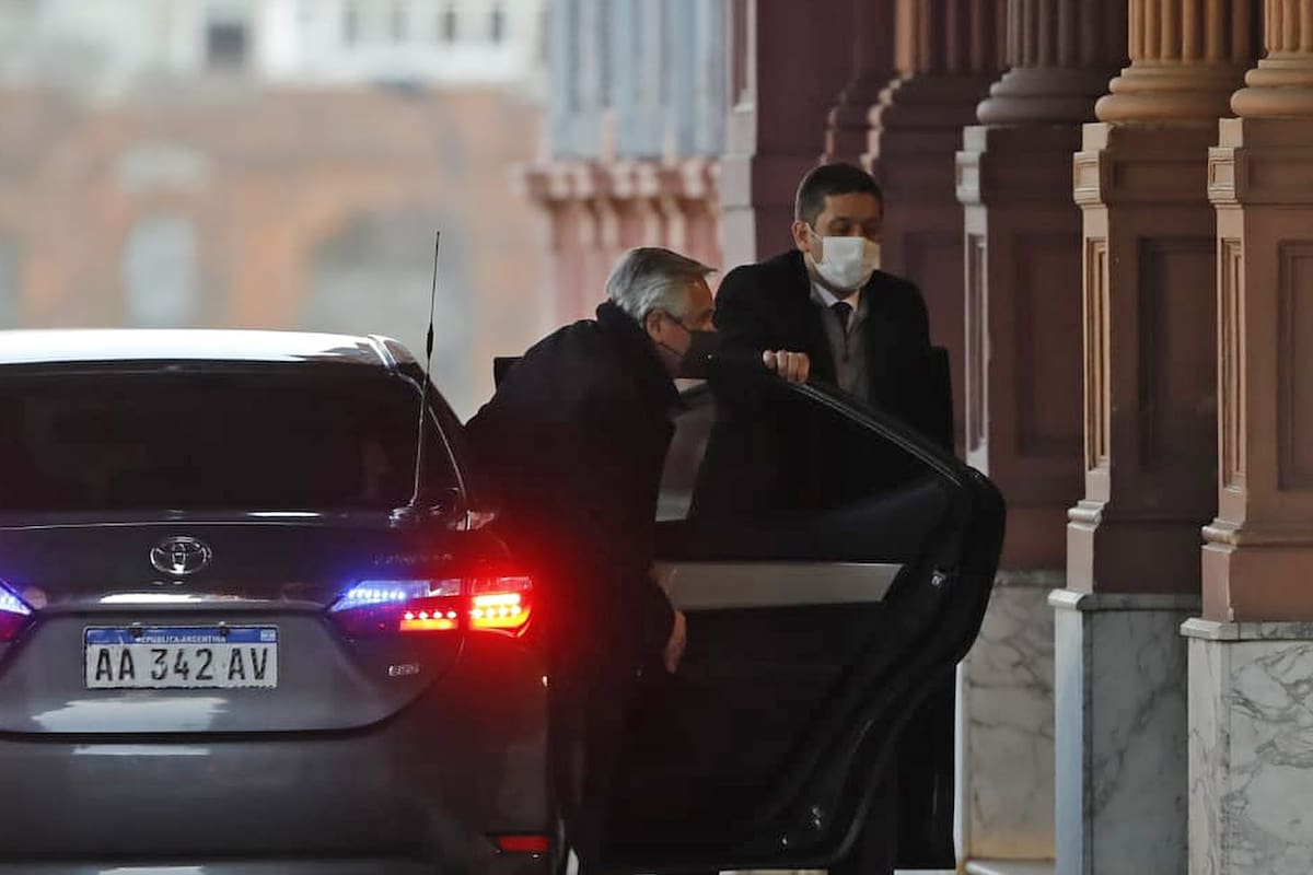 El presidente Alberto Fernández llega a Casa Rosada