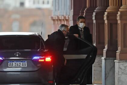 El presidente Alberto Fernández llega a Casa Rosada
