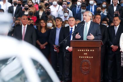 El presidente Alberto Fernández participa de un acto en Tucumán