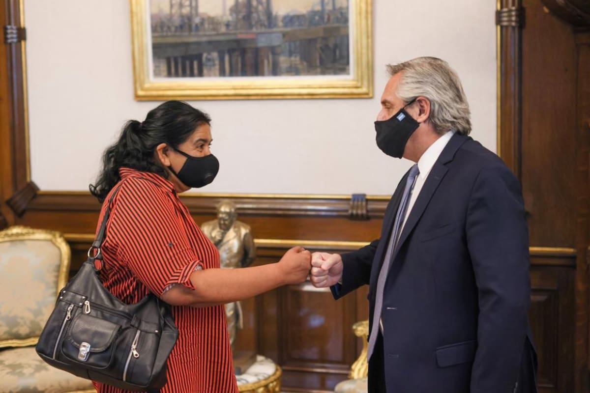 El presidente Alberto Fernández recibe a Margarita Barrientos