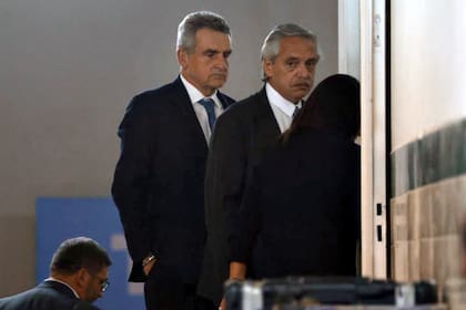 El presidente Alberto Fernández y Agustín Rossi