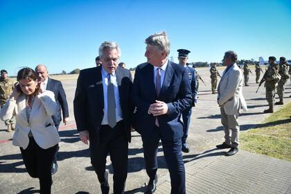 El presidente Alberto Fernández y el gobernador Sergio Ziliotto en Santa Rosa