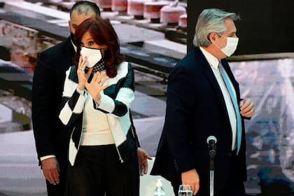 El presidente Alberto Fernández y la vicepresidenta Cristina Fernández de Kirchner, actualmente enfrentados