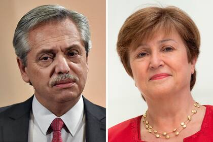 El presidente Alberto Fernández y la titular del FMI, Kristalina Georgieva