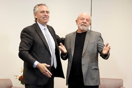 El presidente Alberto Fernández y Luiz Inácio Lula da Silva el domingo último, en San Pablo