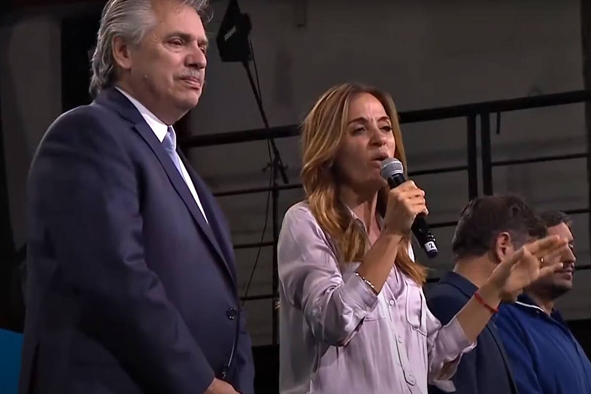 El presidente Alberto Fernández y su ministra de Desarrollo Social, Victoria Tolosa Paz