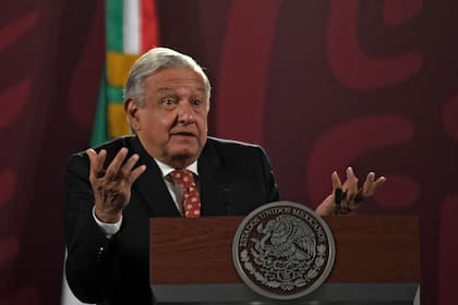 El presidente Andrés Manuel López Obrador, en una conferencia de prensa en Ciudad de México. (PEDRO PARDO / AFP)