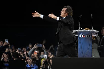 El presidente argentino durante su participación en el Madrid Economic Forum