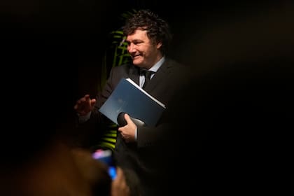 El presidente argentino Javier Milei, en un evento en Miami, Estados Unidos, antes de su viaje a Dinamarca