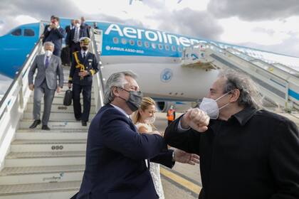 El Presidente arribó a Madrid