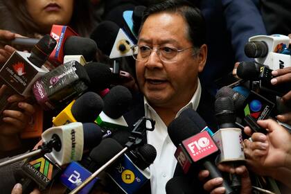 El presidente boliviano, Luis Arce, durante una reciente conferencia de prensa