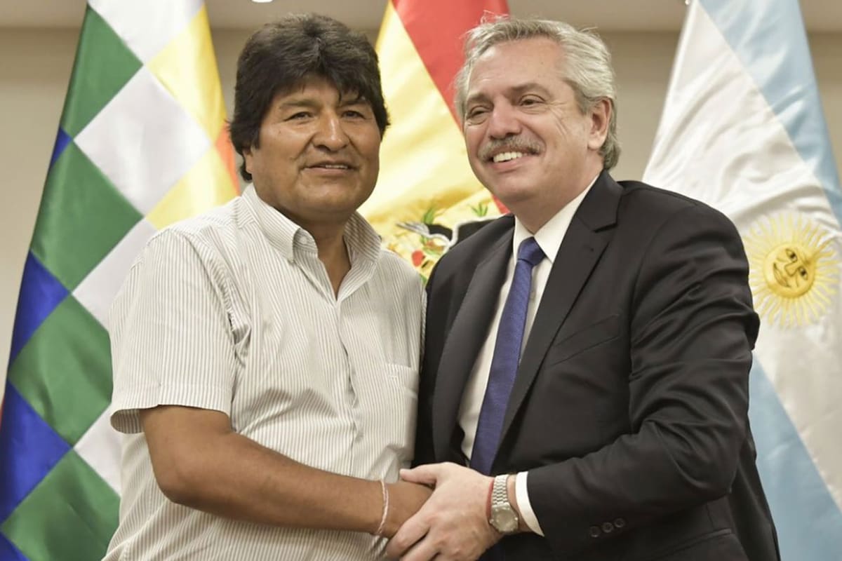 El presidente boliviano recibió al candidato del Frente de Todos en Santa Cruz de la Sierra