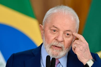 El presidente brasileño, Luiz Inacio Lula da Silva, en la presentación del plan contra el crimen organizado, en Brasilia. (EVARISTO SA / AFP)