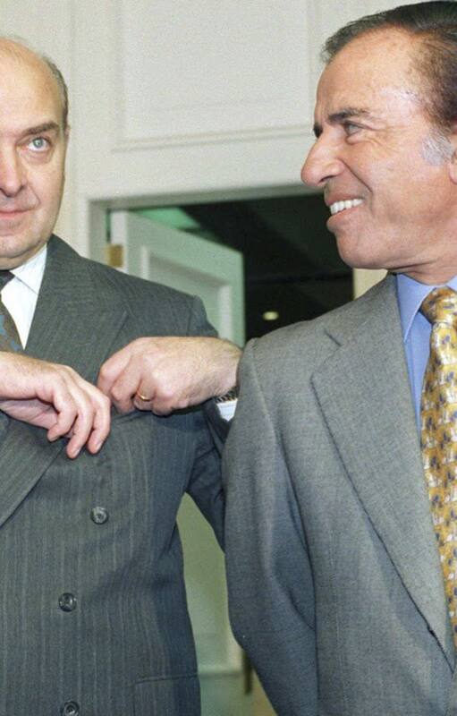 Domingo Cavallo y Carlos Menem en la residencia de Olivos
