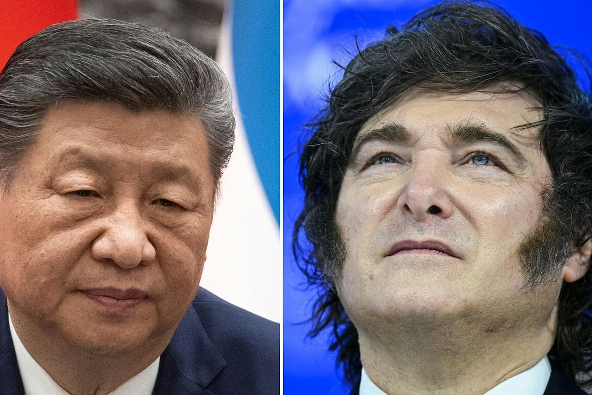 El presidente chino Xi Jinping y Javier Milei
