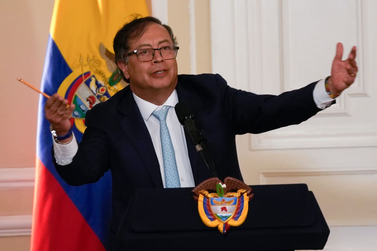 El presidente colombiano, Gustavo Petro, en el Palacio Presidencial en Bogotá, el 22 de marzo de 2024. (AP/Fernando Vergara, Archivo)