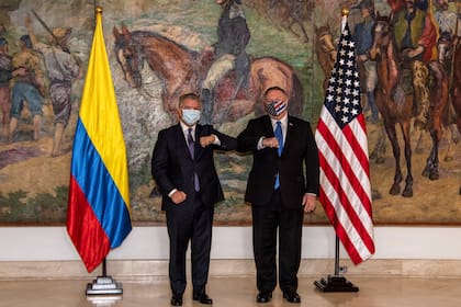 El presidente colombiano Iván Duque y el Secretario de Estado de Estados Unidos Mike Pompeo