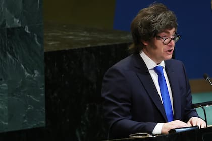 El presidente de Argentina, Javier Milei, se dirige a la Asamblea General de las Naciones Unidas el miércoles 24 de septiembre de 2025, en la sede del organismo.