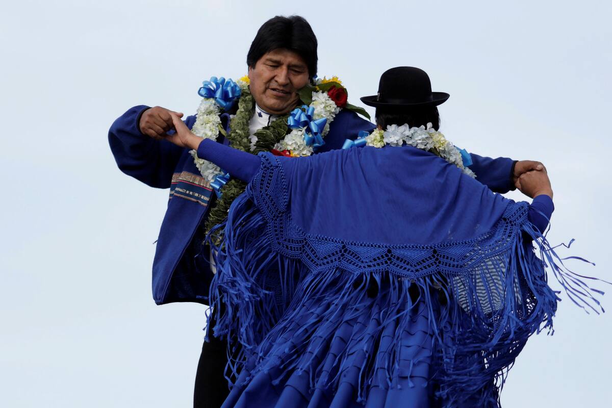 El presidente de Bolivia, Evo Morales, durante el cierre de campaña
