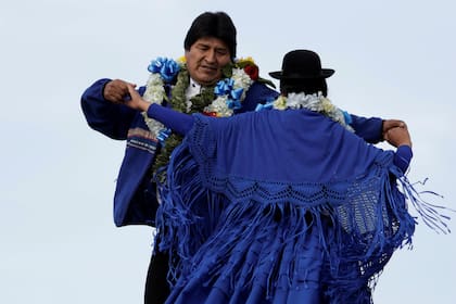 El presidente de Bolivia, Evo Morales, durante el cierre de campaña
