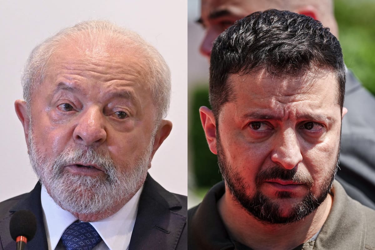 El presidente de Brasil, Luiz Inacio Lula da Silva, y su par de Ucrania, Volodimir Zelensky