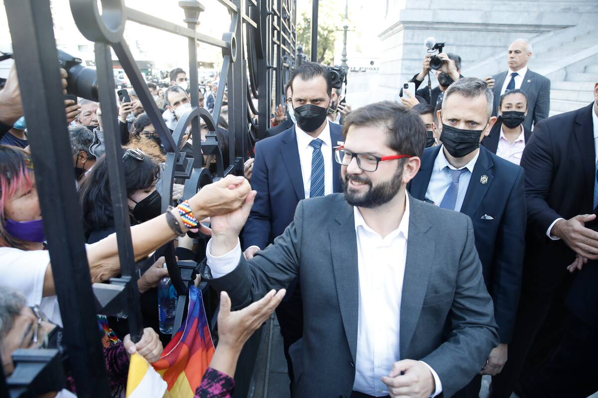 El presidente de Chile, Gabriel Boric, durante su visita a la Argentina