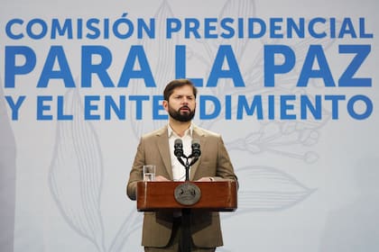 El presidente de Chile, Gabriel Boric, en un acto en Santiago. (Fernando RAMIREZ / Chilean Presidency / AFP)