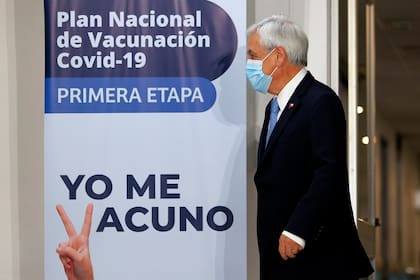 EL presidente de Chile, Sebastián Piñera, en el Hospital  Metropolitano