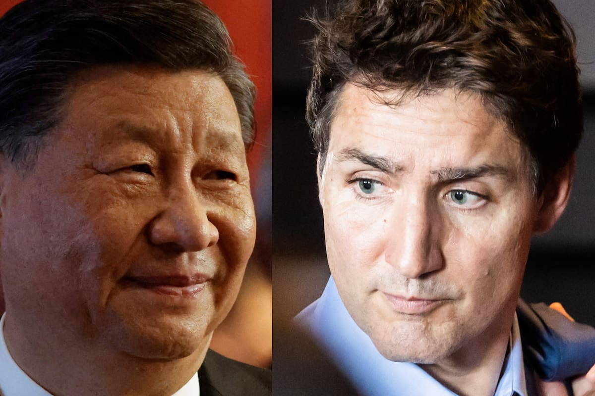 El presidente de China, Xi Jinping, y el primer ministro canadiense, Justin Trudeau