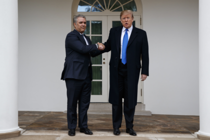 El presidente de Colombia, Iván Duque y presidente de los Estados Unidos, Donald Trump, hoy en la Casa Blanca