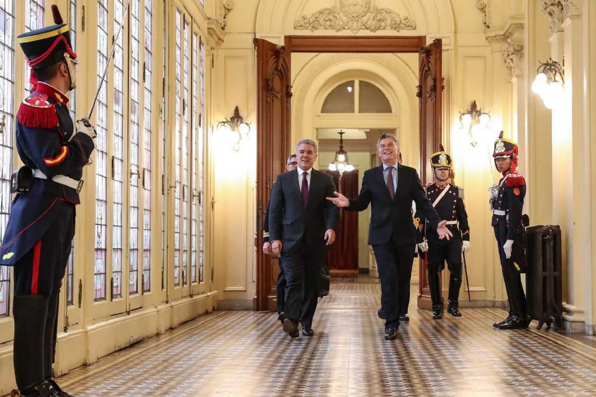 El presidente de Colombia y su par argentino, en la Casa Rosada