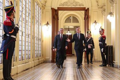 El presidente de Colombia y su par argentino, en la Casa Rosada