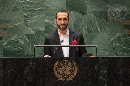 El presidente de El Salvador, Nayib Bukele, ante la Asamblea General de la ONU