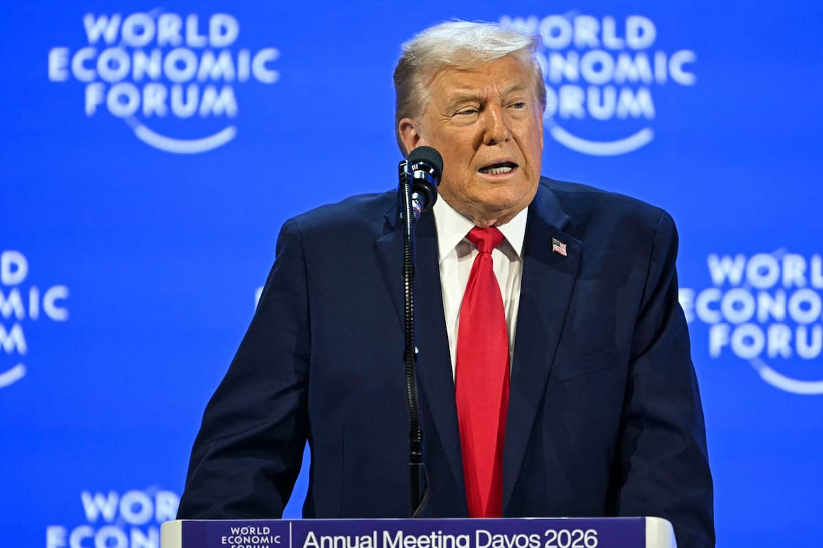 El presidente de Estados Unidos, Donald Trump, pronuncia un discurso especial durante la reunión anual del Foro Económico Mundial en Davos, el 21 de enero de 2026.