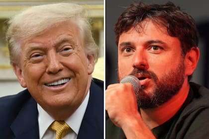 El presidente de Estados Unidos, Donald Trump, junto al dirigente social Juan Grabois