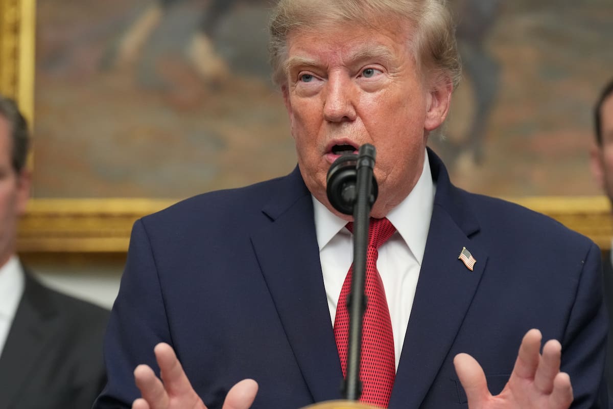 El presidente de Estados Unidos, Donald Trump, interviene durante una reunión con líderes tecnológic