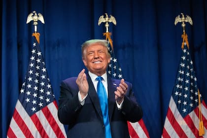 El presidente de Estados Unidos, Donald Trump, en la convención nacional republicana en Charlotte, Carolina del Norte
