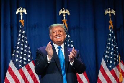 El presidente de Estados Unidos, Donald Trump, en la convención nacional republicana en Charlotte, Carolina del Norte