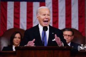 El presidente de Estados Unidos, Joe Biden, pronuncia el discurso sobre el estado de la Unión en la Cámara de Representantes del Capitolio de Estados Unidos en Washington, D.C., el 7 de marzo de 2024