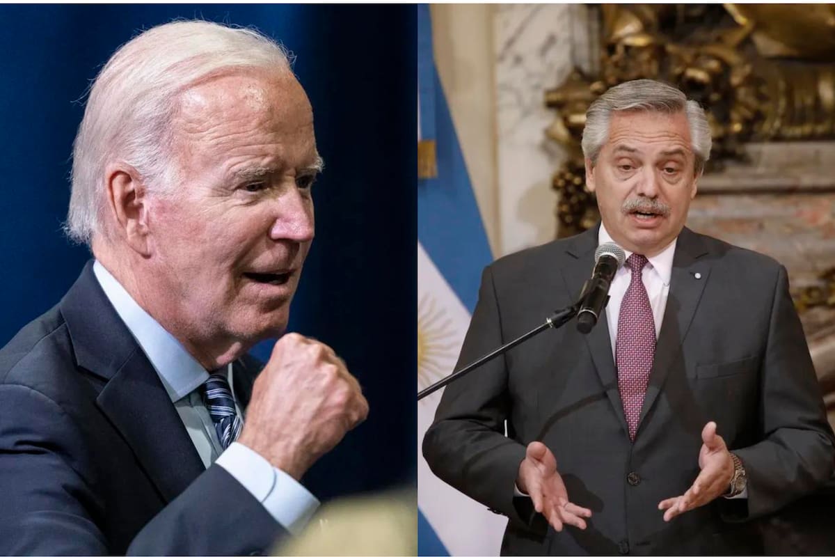 El presidente de Estados Unidos, Joe Biden, y su par argentino, Alberto Fernández