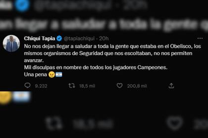 El presidente de la AFA comunicó el cese del recorrido (Foto Twitter @tapiachiqui)