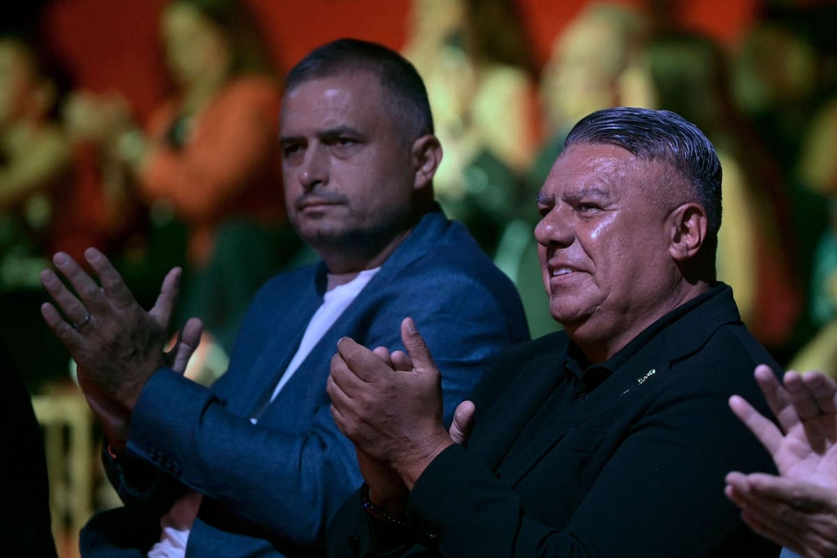 El presidente de la Asociación de Fútbol Argentino (AFA), Claudio Tapia, durante el FIFA Trophy World Tour